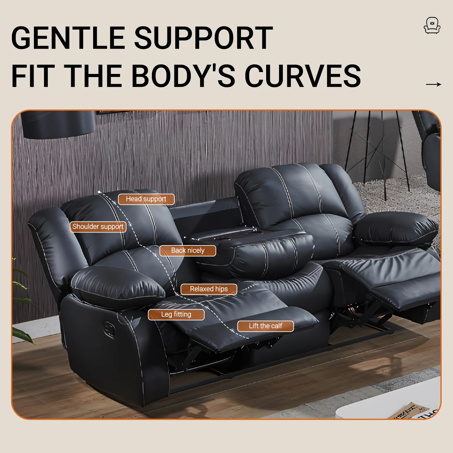 أريكة كرسي Power Loveseat للجلوس في المسرح وحدة تحكم بدون جاذبية كرسي كهربائي RV أريكة مع غرفة معيشة جانبية للتخزين