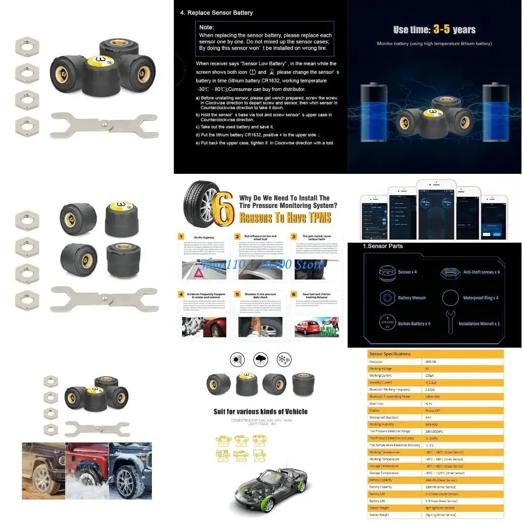 

Y1GD Удобный датчик давления давления в шинах Датчик мониторинга давления