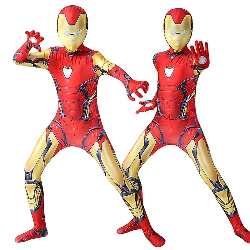 Anime Iron Man Cosplay Kostüm Superheld Iron Man Jungen Mädchen Overall Umhang Outfit Halloween Karneval Kostüme