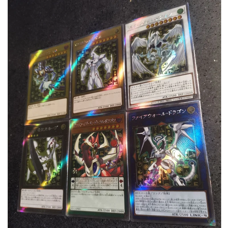 6Pcs/Set Yu Gi Oh Cards Dark Magician Elemental HERO Neos Anime Game Collection DIY Toys Color Flash Collaboration Special Cards