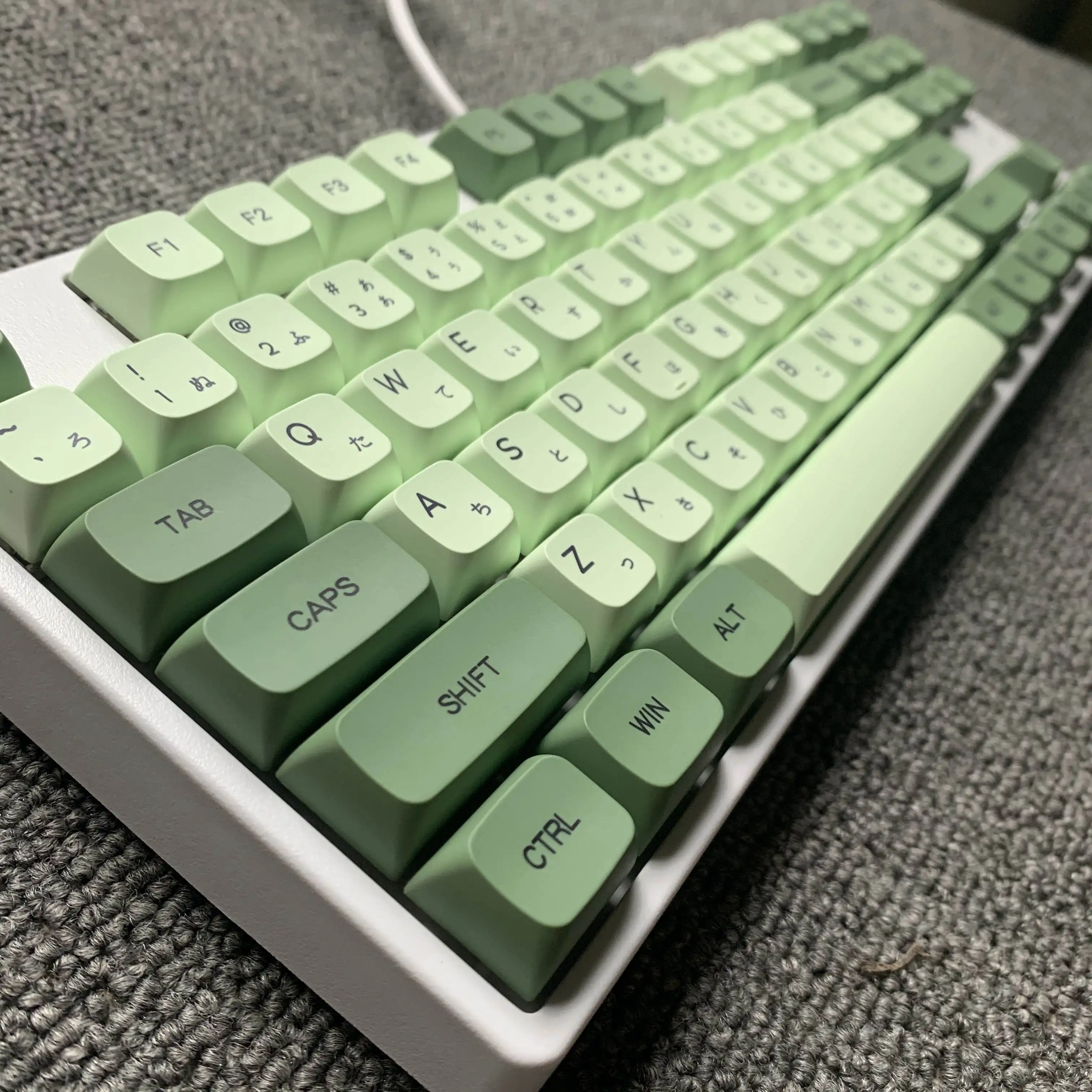 124 مفتاحًا أغطية مفاتيح ماتشا خضراء XDA Profile PBT Keycap للوحة المفاتيح الميكانيكية MX Switch الإنجليزية اليابانية غطاء مفتاح شخصي DIY
