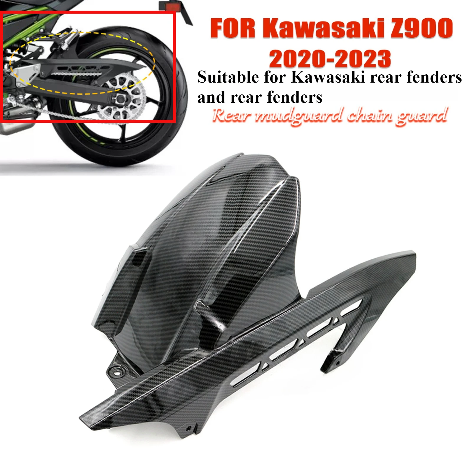 

For Kawasaki Z900 2017-2023 Rear Fender Mudguard Rear Tire Chain Guard Motorcycle Wheel Chain Protector Fairing Modification