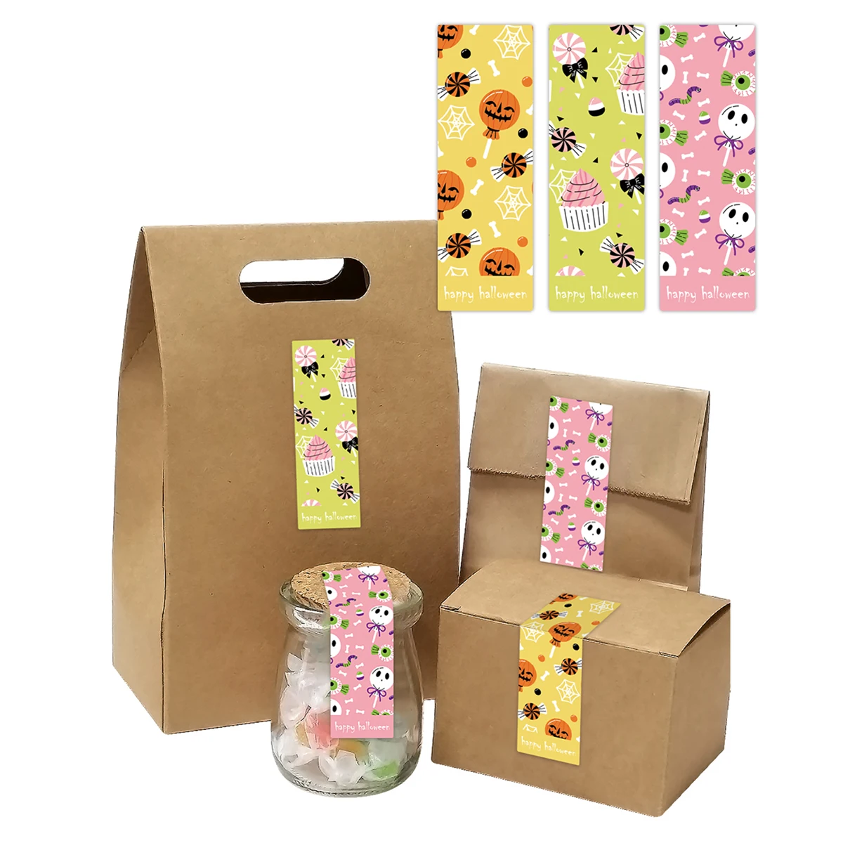 90 stücke Halloween Geschenk verpackung Versiegelung Aufkleber, Kürbis Geist Design Geschenk box Versiegelung Etiketten Aufkleber Halloween Süßigkeiten Party liefert – Detail 9