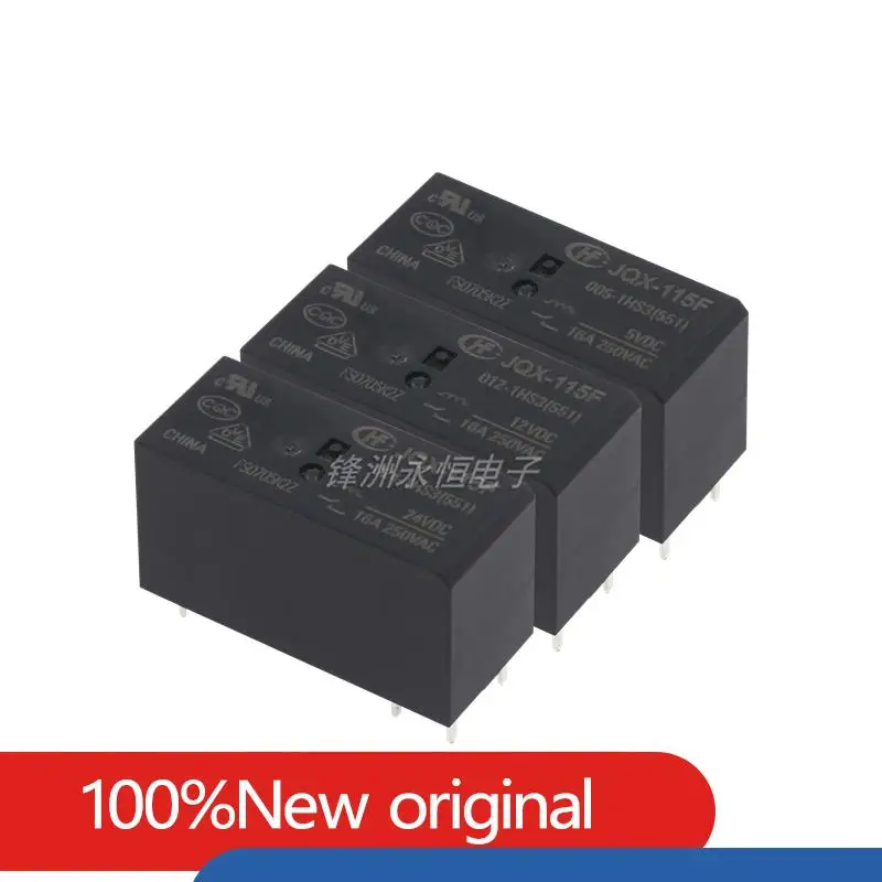 Relé HF JQX-115F-I- 005 012 024-1HS3 (551) 6PIN 16A 250VAC 5V 12V 24V Relé