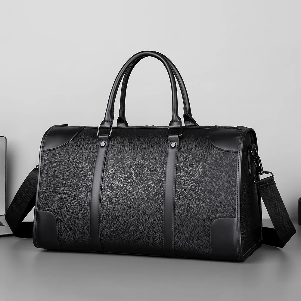 

2025 New Arrival Leather Travel Bags for Men Large Capacity Portable Male Shoulder Bags Men's Handbags Vintage Travel Duffle Bag