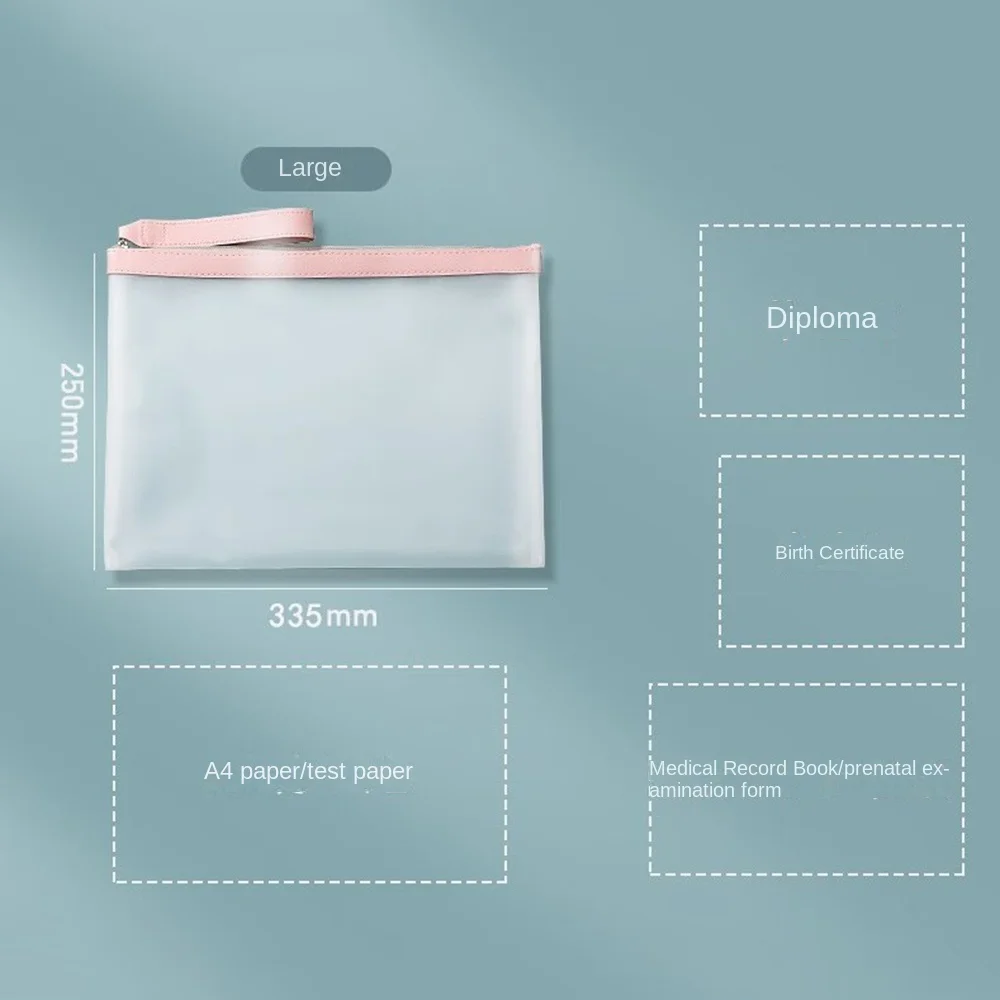 Transparent A4 File Bag Soft Zipper Envelope File Organizer Document Protector Data Storage Test Paper Organizer Students