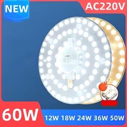 60W 50W 36W 24W 18W 12W LED halka paneli daire ışık LED yuvarlak tavan kurulu dairesel lamba kurulu AC 220V 230V 240V LED ışık