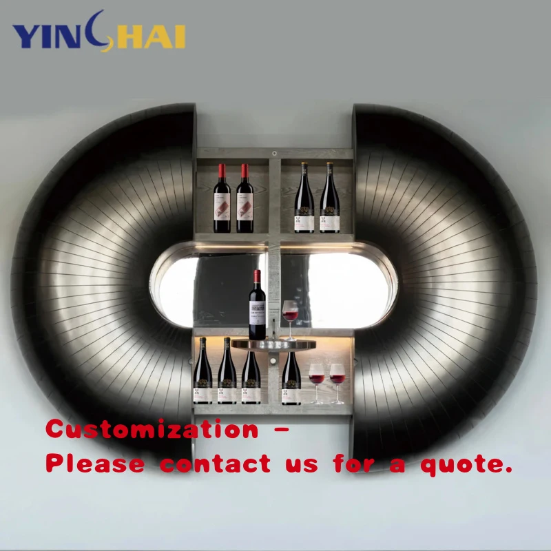 custom.Artistic Bar Wine Rack Stretchable Wall Hanging Storage Wine Cabinet Dining Room Circular Decorative Wine Cabin