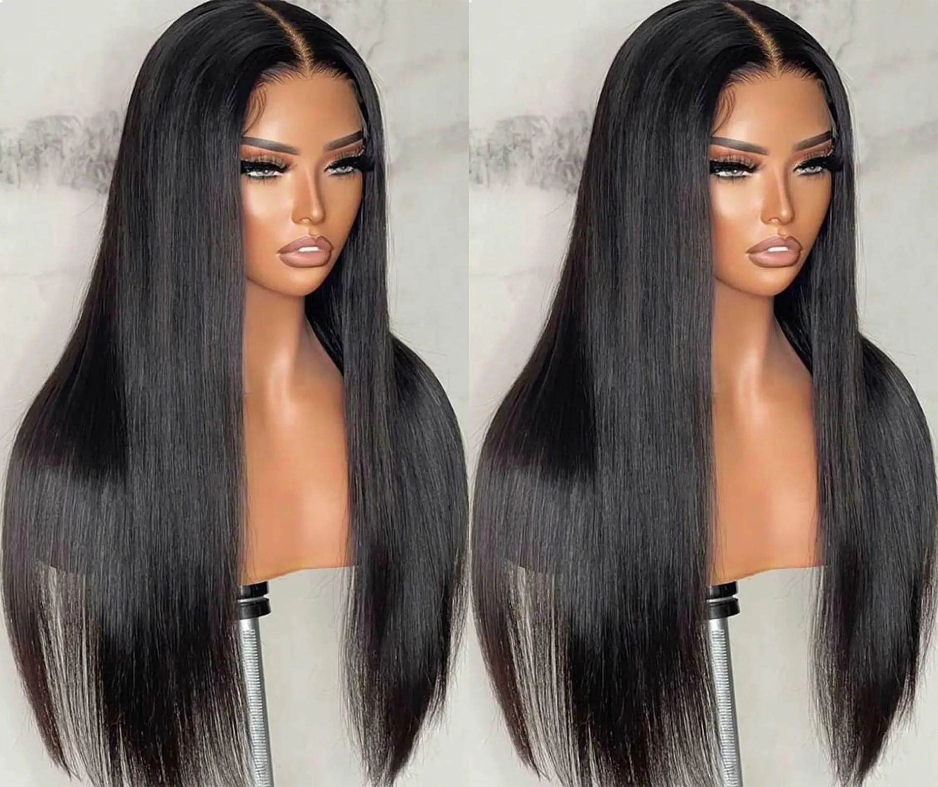 Straight Lace Front Wigs Human Hair Pre Plucked HD Transparent 13x4 Lace Frontal Wigs Human Hair with Baby Hair 180% Density