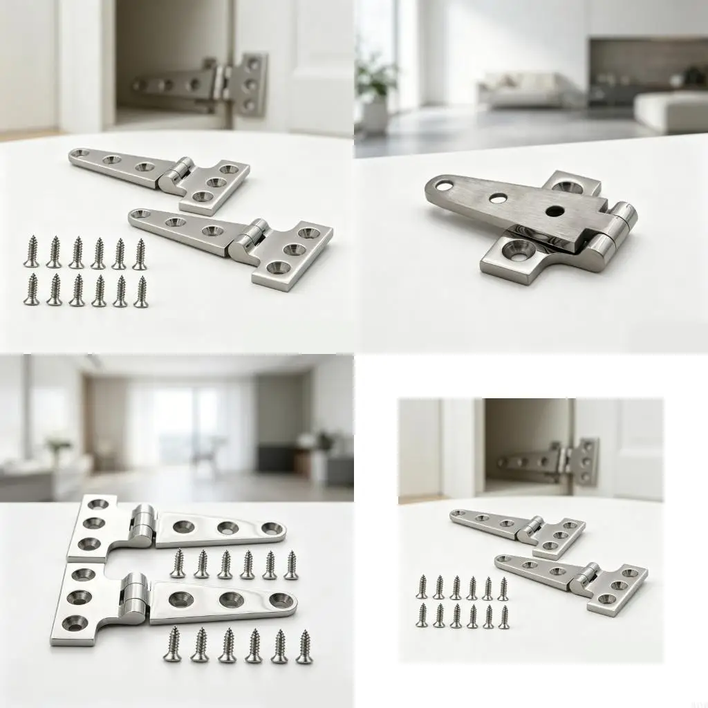 Door T Mount Set with Screws for Gate Cabinet Barn Window Use M4YD