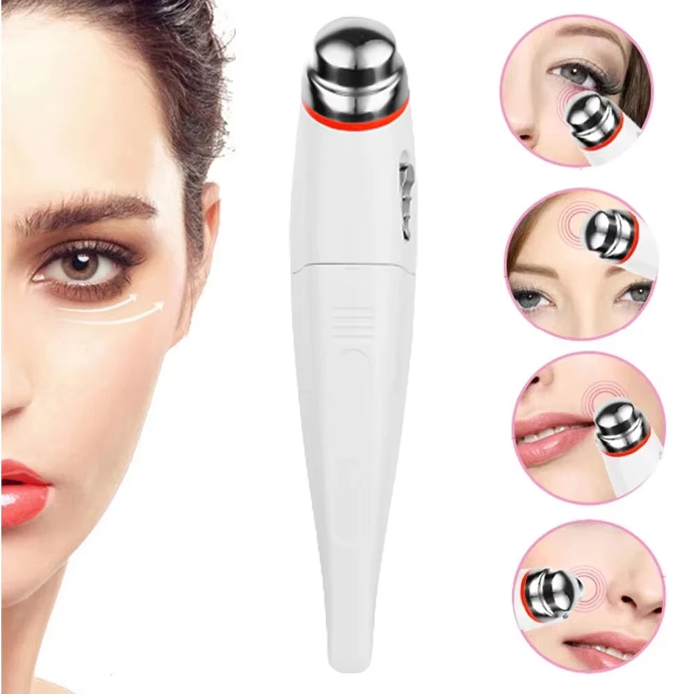 Electric Vibration Eye Massage Pen Bright Eye Wrinkle Remove Dark Circles Beauty Instrument Device Massager Without battery