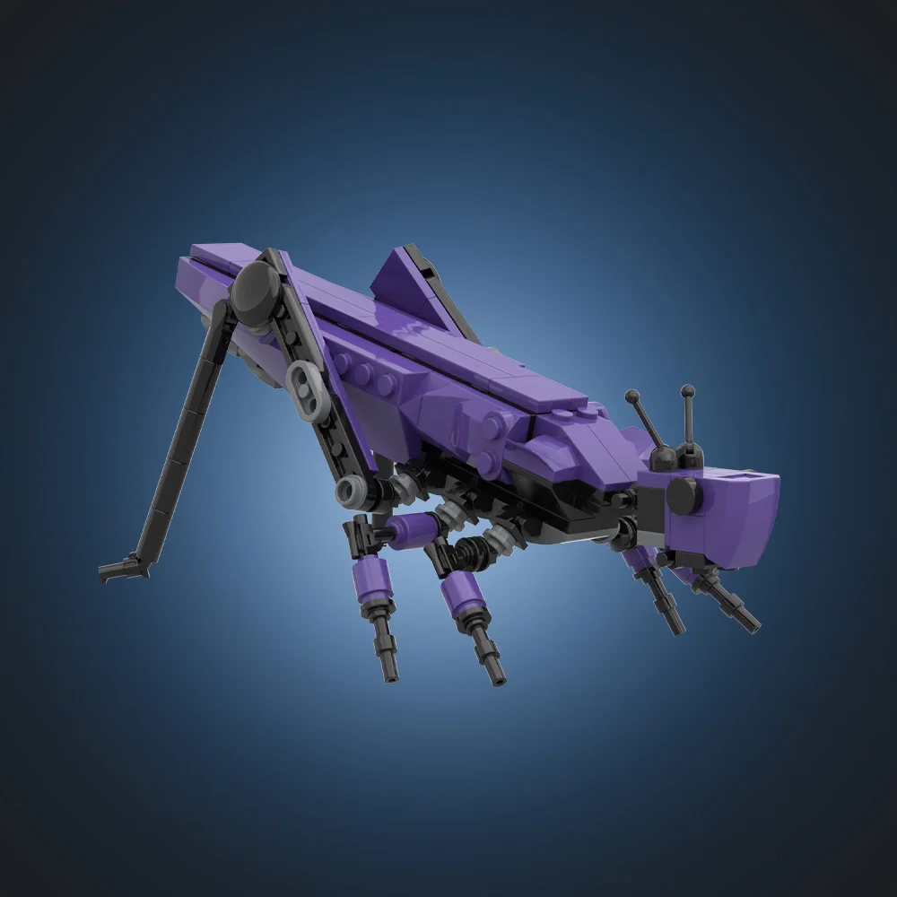 

MOC Royal Blue Grasshopper Building Blocks Model Royal Blue Grasshopper Insect Bricks Assembly Educational Toys Birthday Gifts