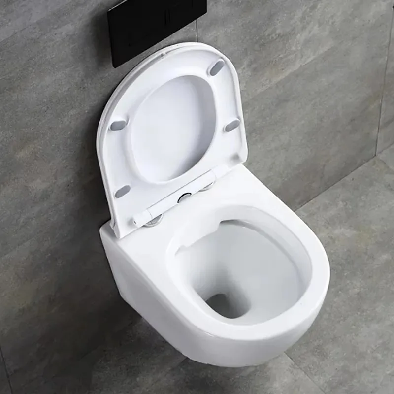 Suspended P Trap Ceramic Wall Hung Toilet Rimless Flushing Bidet WC Concealed Cistern Bathroom Toilet Bowl Set