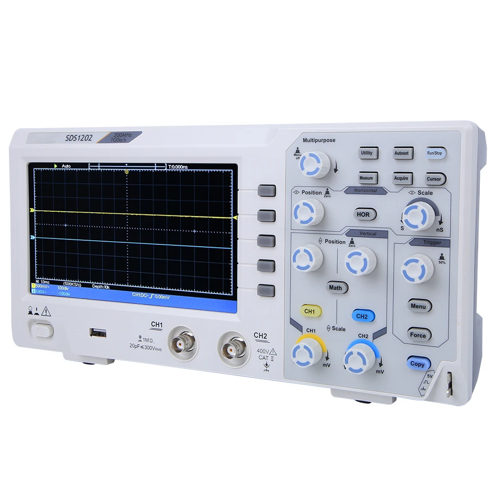 المحمولة 200 ميجا هرتز LCD ملتقط الذبذبات الرقمي SDS1202 200 ميجا هرتز 1GS/s 7in LCD متعدد الوظائف الرقمية 2-قناة راسم الذبذبات #3