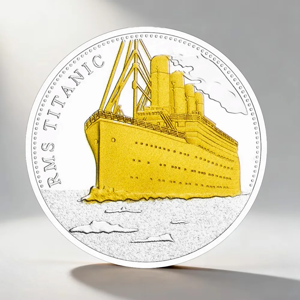 The Voyage of Titanic Silvery Plated Souvenir Coin United Kindom Titanic Collection Art Commemorative Coin