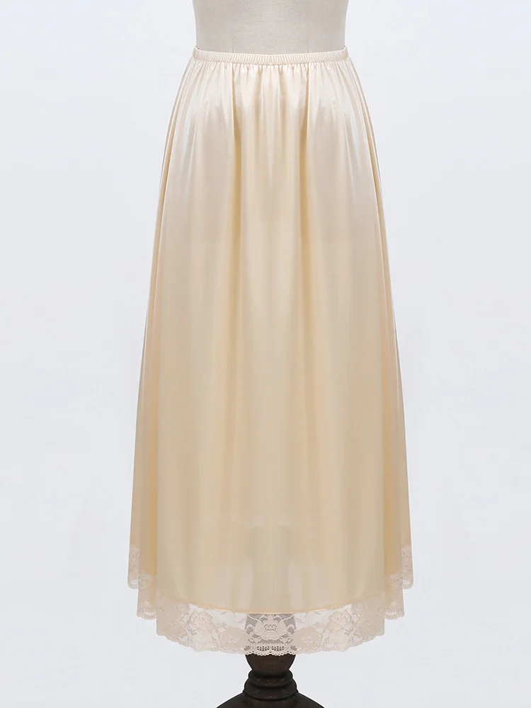 2026 New Lace under Skirt Women's Loose Base Layer Summer Hanfu Inner Midi Skirt Anti-Light High Waist A-Line  Color