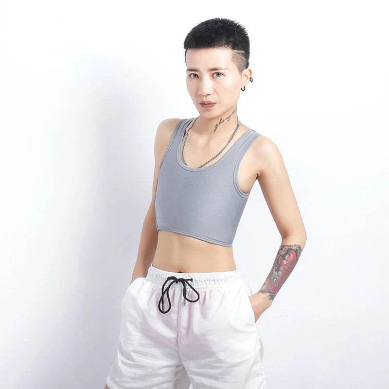 Sport Breathable Buckle Short Chest Breast Binder Vest Tops Chest Binder Underwear Tank Tops Bandage Breathable Side Hook