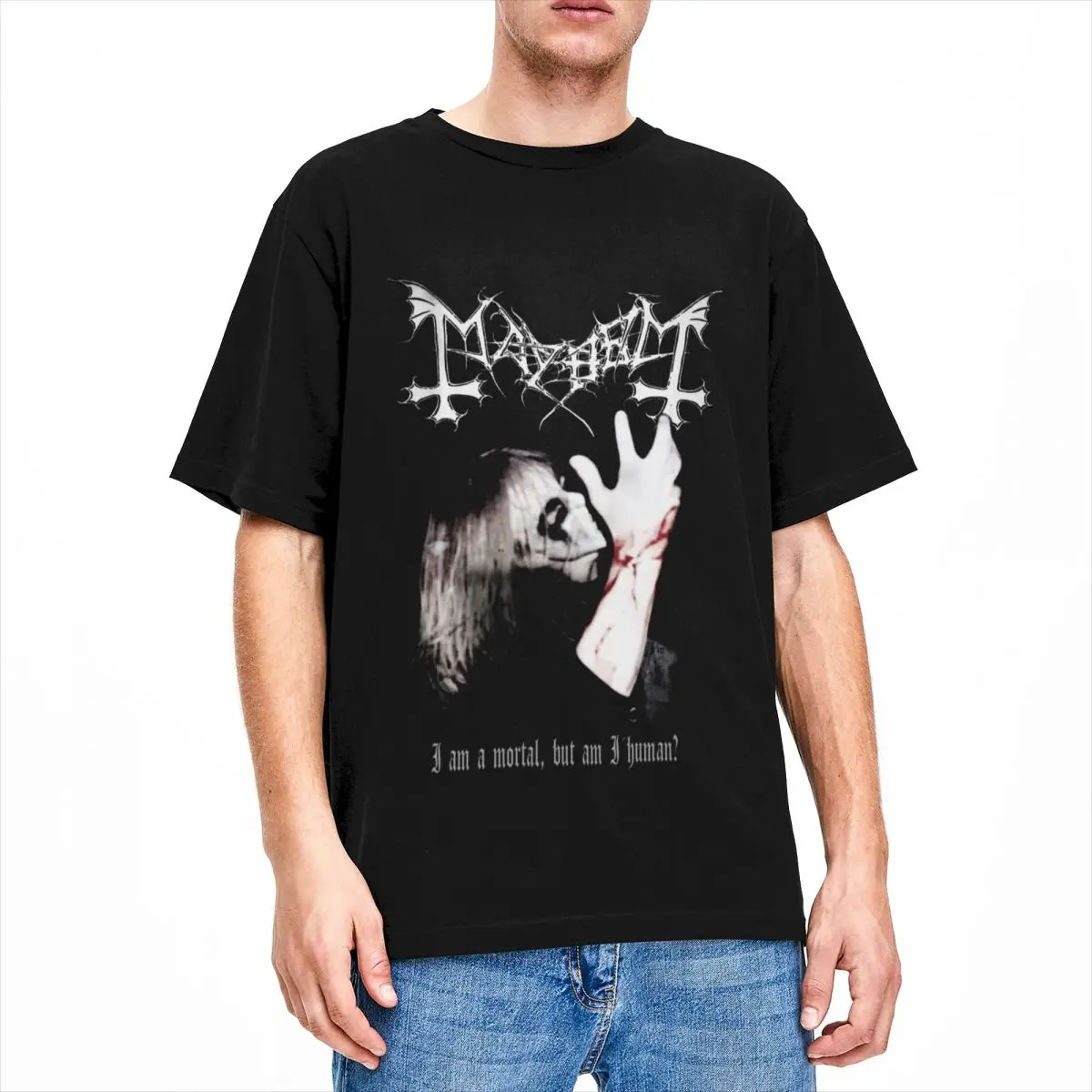 Men Women\'s Mayhem Dead Black Metal T Shirts Accessories 100% Cotton Tops Casual Short Sleeve Crew Neck Tees Plus Size T-Shirts