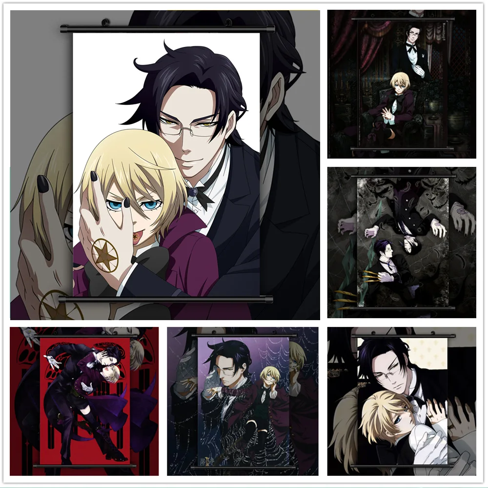 Wall Art Pictures Living Room Decor Canvas Painting Posters Prints Room Decor Black Butler Alois Trancy X Faustus Claude Anime