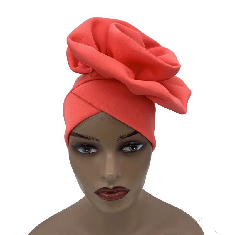 2026 Trendige Damen-Turbanmütze mit großer Blume, modische muslimische Hijab-Kappen, Diamanten-Kopftuch, Damen-Bandana, Chemo-Mütze, afrikanischer Hut – Detail 3