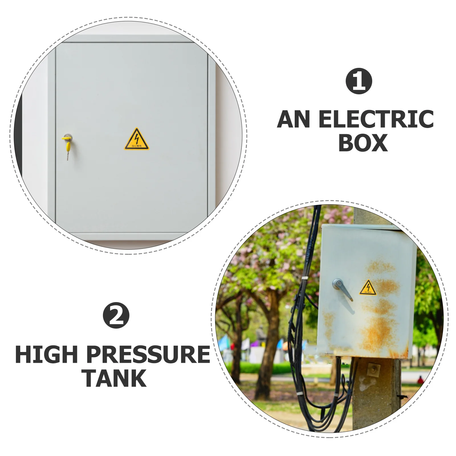 10Pcs Warning Sign Electric Shock High Visibility Triangle Caution Sticker Adhesive Safety Decal for Factory Office School Use