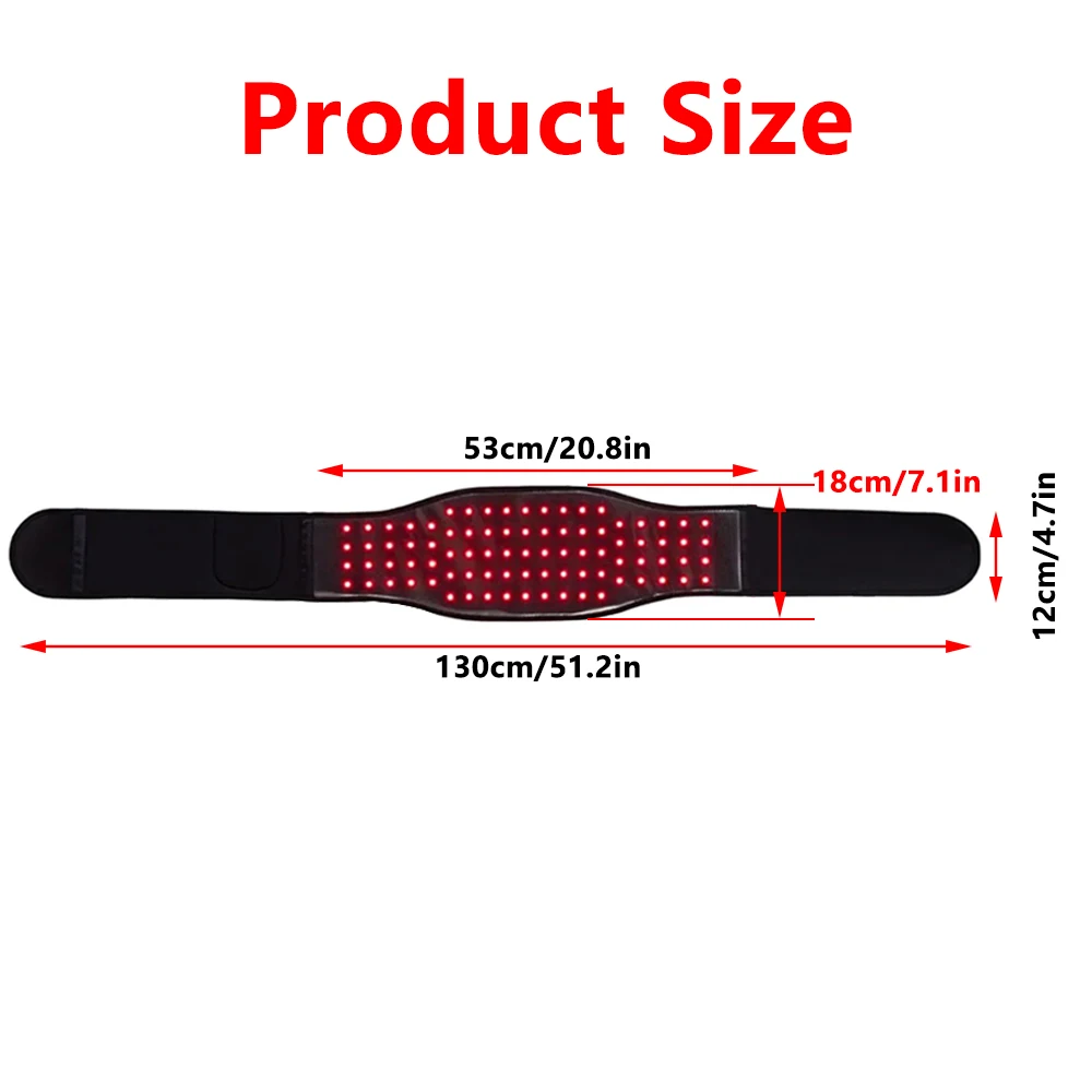 Red Light Therapy Belt Infrared Light Therapy Wrap Device for Body 660nm 850nm with Timer Back Shoulder Waist Pain Relief