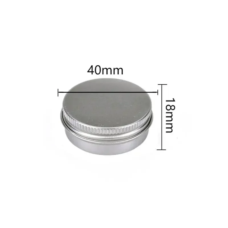 50 stks/partij Schroefdraad Aluminium Doos 15g Lege Tin Pot Kaars Potten Ronde Monster Pot Voor Gezichtscrème Lippenbalsem cosmetische Containers