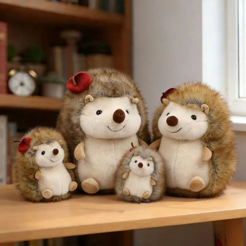 Cute Simulation Squishy Hedgehog Plush Toy Multiple Sizes Stuffed Animal Doll for Home Decor Birthday Gift for Kids and Adults