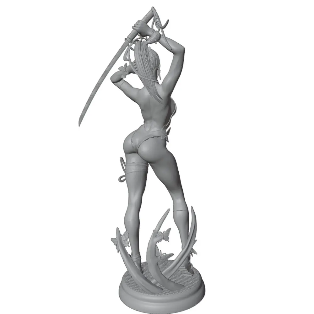 1/24 Female 	Warrior Resin Model Kits GK Miniature 3D Printed Gray Model Figurine DIY Doll Collection Unassembled And Unpainted view 5