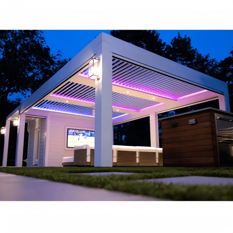 Waterproof Louver Pergola Roof  Louvered Pergola Factory Gazebo Garden Bioclimatic Outdoor Aluminium Pergola Factory