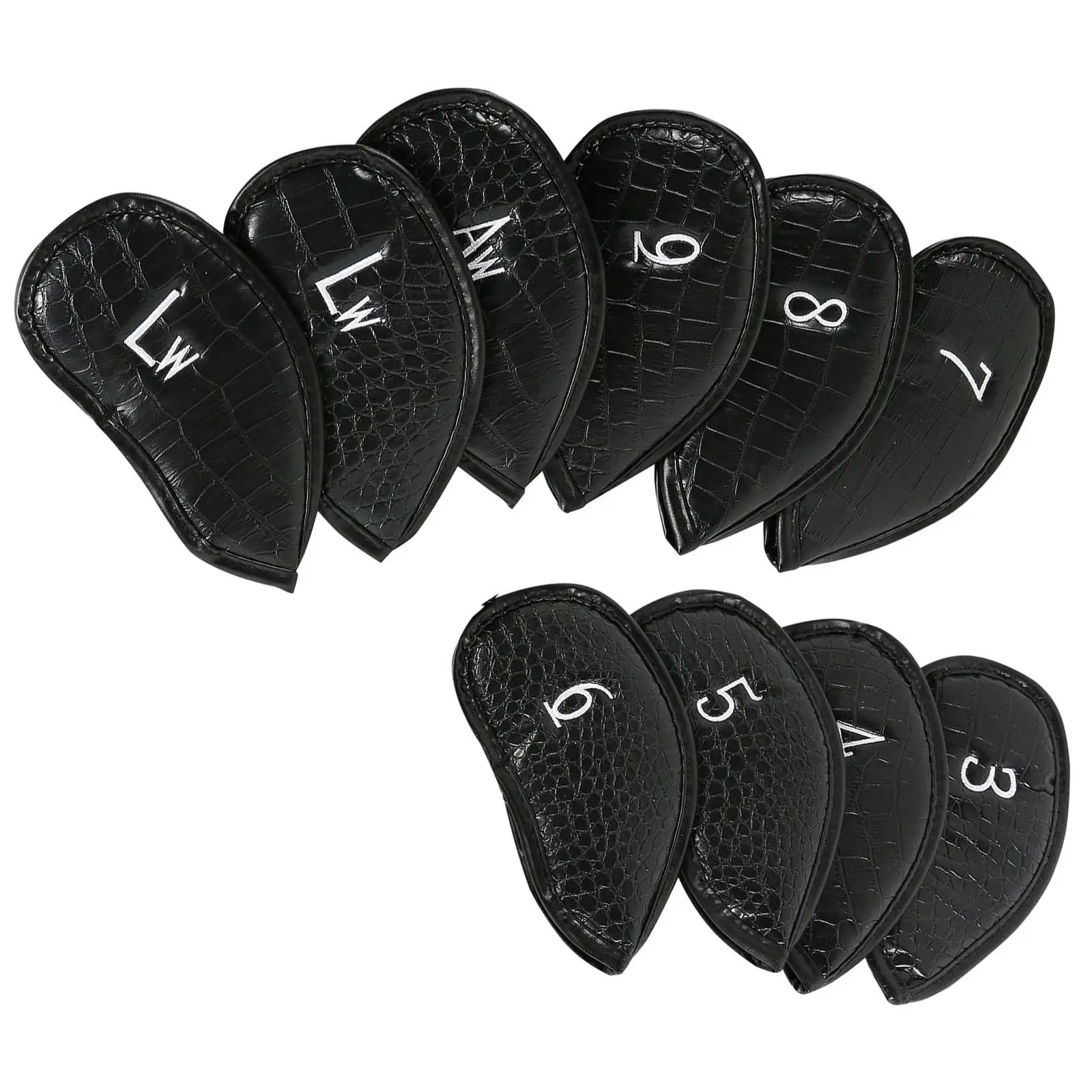 Golf Iron Covers Set Numbered PU Leather Head Covers Protector for Golf Sport Accessories Travel