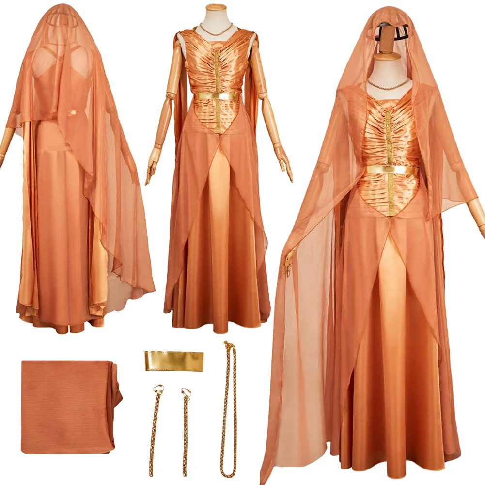 

Movie Space Battle Cosplay Mon Mothma Dresses Clothing Female Adult Party Roleplay Costume Suit Outfits Halloween Carnival
