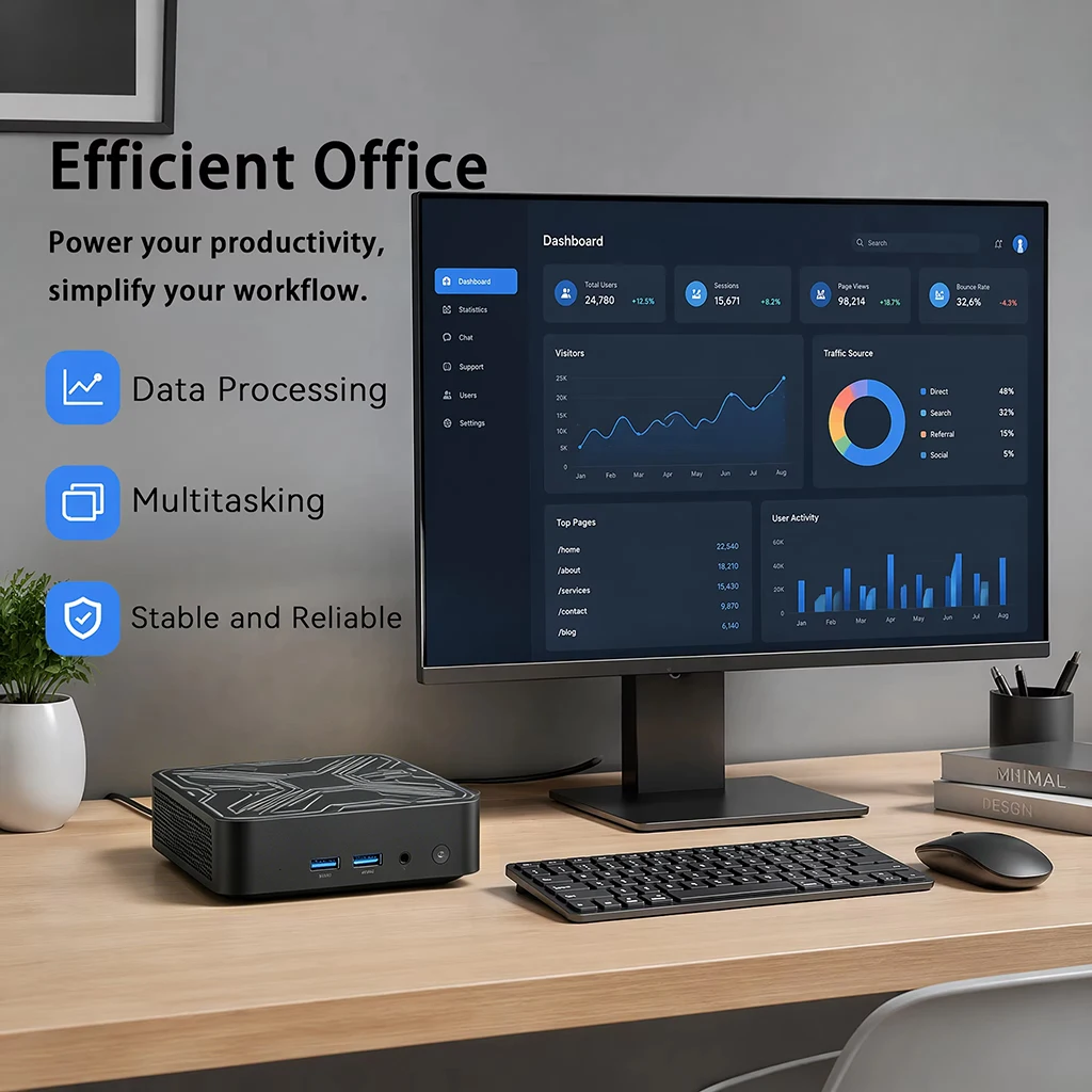 New Mini PC Portable Core i9 8950HK 16GB 1TB 2TB SSD 4K HD Gaming Mini Computer Desktop PC Gamer Small Body