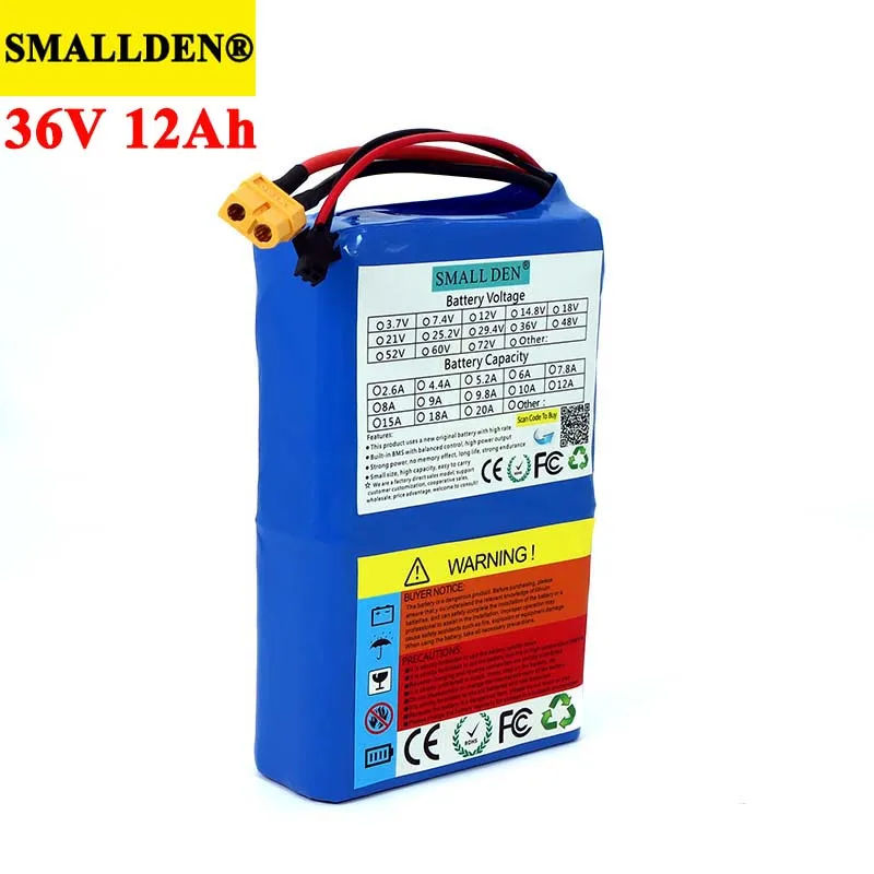 36V 12Ah Lithium Battery Pack 18650 12000mAh High rate 20A BMS for Balancing scooter E-bike lawn mower Aircraft carrier