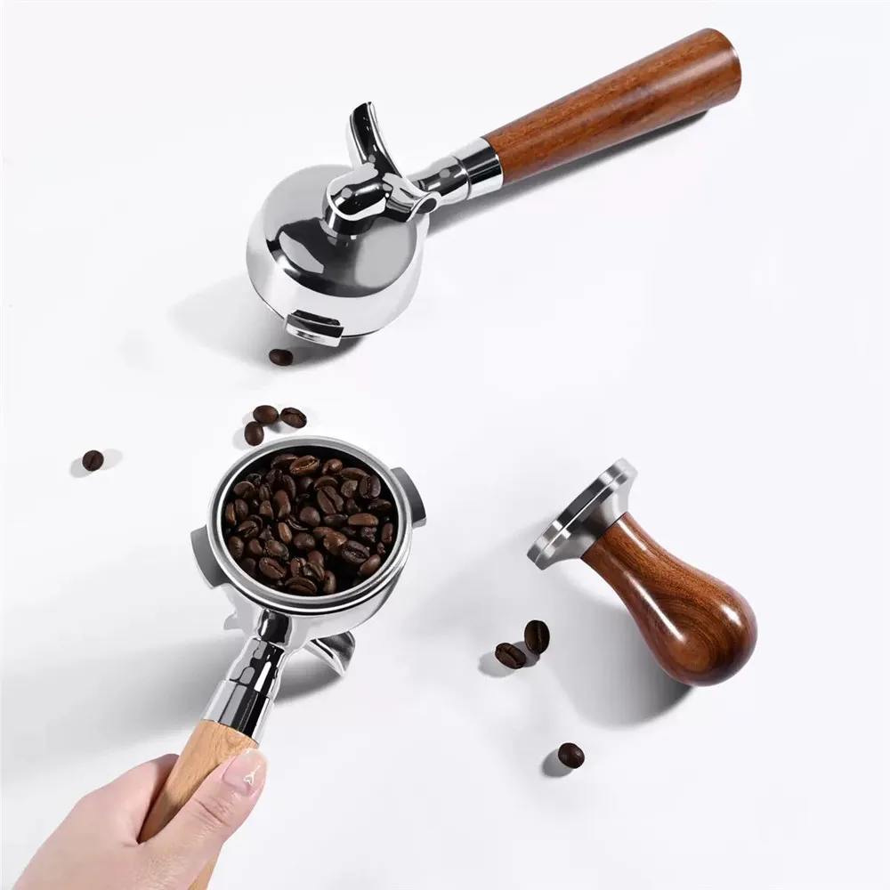 58mm Angled Ear Double Spout Portafilter for Nuova Simonelli/Oscar II/Black Eagle/White Eagle Espresso Machine with 2-Cup Basket view 2