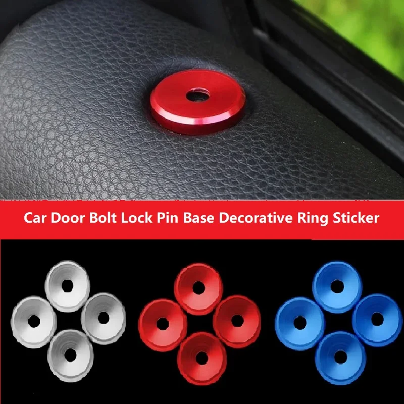 

Auto Door Bolt Lock Pin Base Decorative Ring Sticker Fit for Porsche Cayenne Panamera Macan 4PCS/set Car Interior Accessories