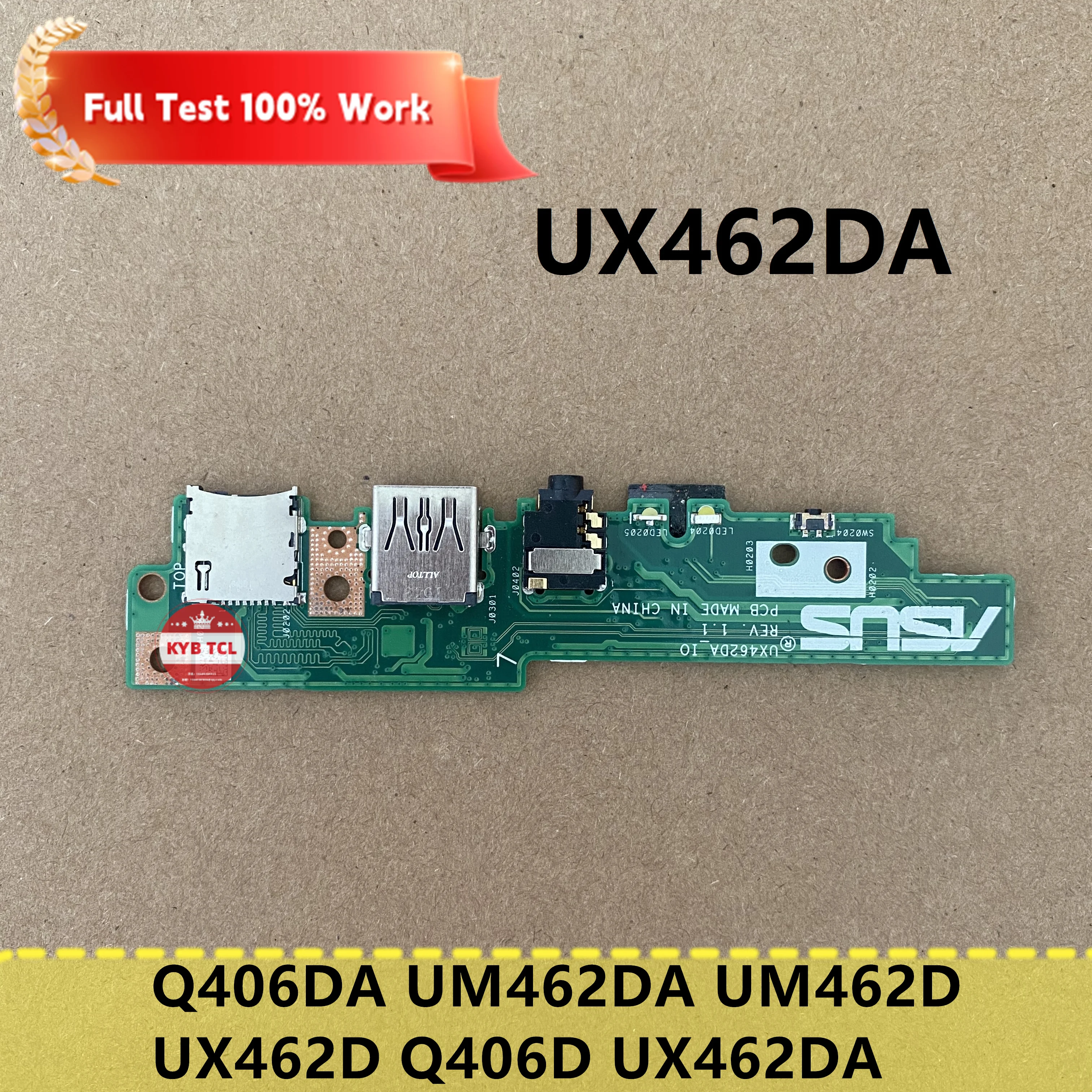 بطاقة صوت USB للكمبيوتر المحمول أو زر الطاقة أو اللوحة أو الكبل الدفتري ، ASUS Q406DA ، UM462D ، UX462D ، Q406D ، UX462DA ، UX462DA