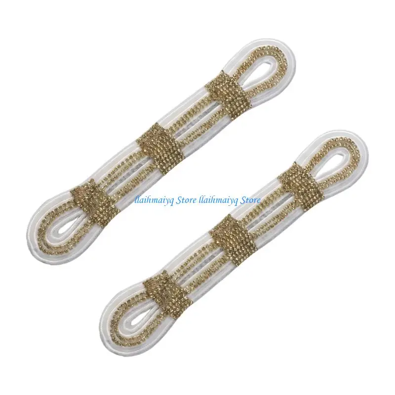 573B 2Pcs Rhinestones Iron On Patches For Clothing With 4 Color Option DIY Fashion Accessories For Jackets Belts And Bags