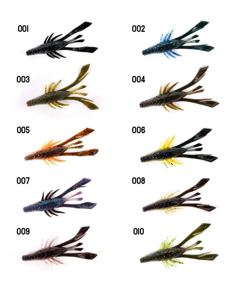 DYY Kicker Craw Weicher Köder 10,5 cm 4,2 Zoll 8,8 g Silikon-Angelköder Garnelen Craw Künstlicher weicher Köder Bass Finesse Angelköder – Detail 5