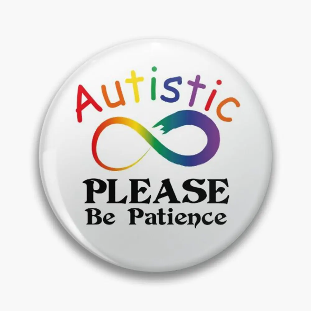 Autistic Pins Women Men ADHD Parents Pins Badge AUTISM BE NICE PATIENT Lapel Pin Brooch Rainbow Design Hat Pines Button Gifts He