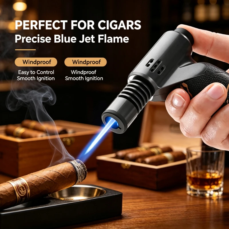 JOBON Multifunctional Spray Torch Lighter, Adjustable Flame Control & Built-in Safety Lock, Durable Long Lasting Ignition Tool