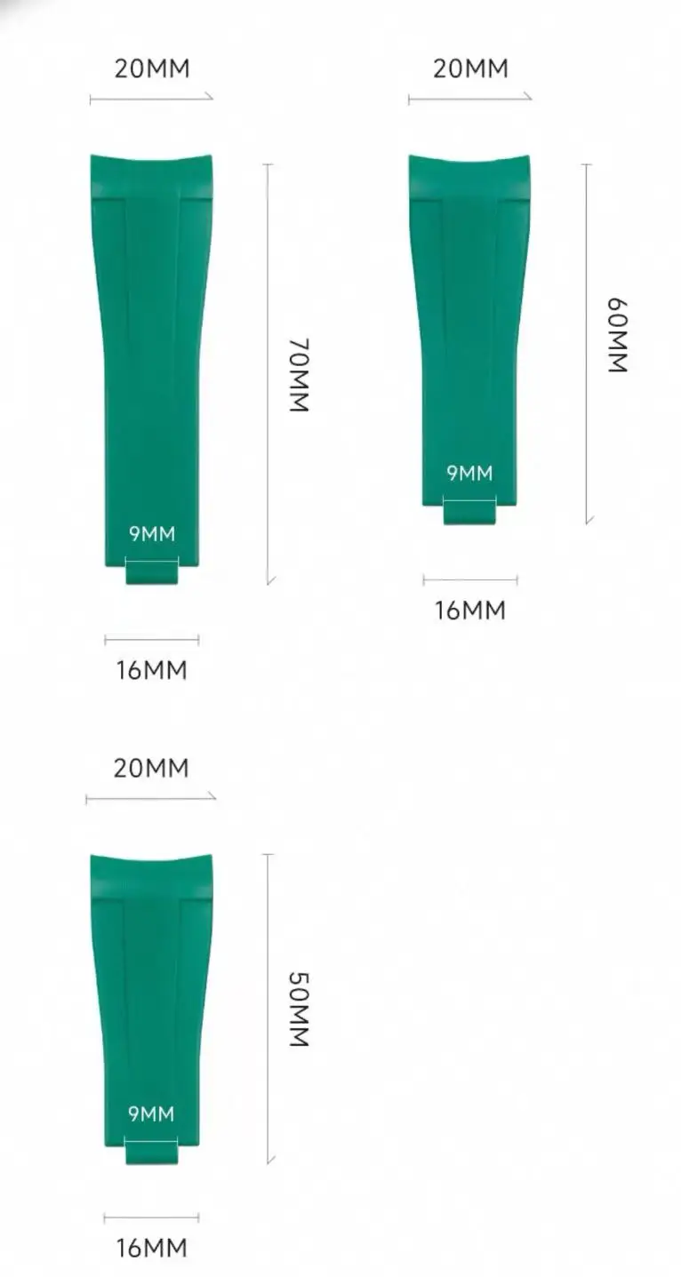 Correa de reloj Premium FKM con logotipo Original de liberación rápida, correa de 20mm para hombre para Rolex 41mm Wacth Submariner