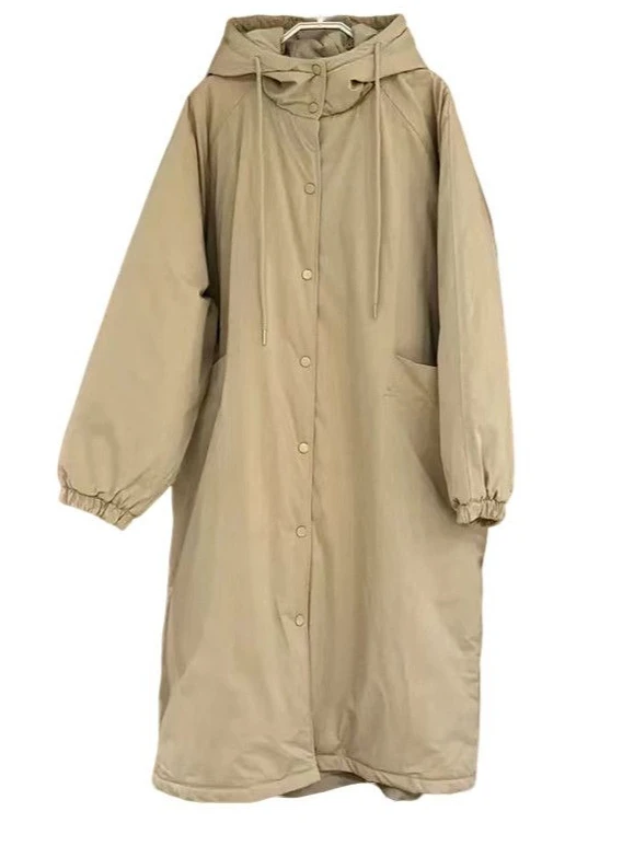 

Зимняя европейская и американская новая женская пуховая хлопковая куртка с капюшоном, негабаритная ветрозащитная хлопковая куртка