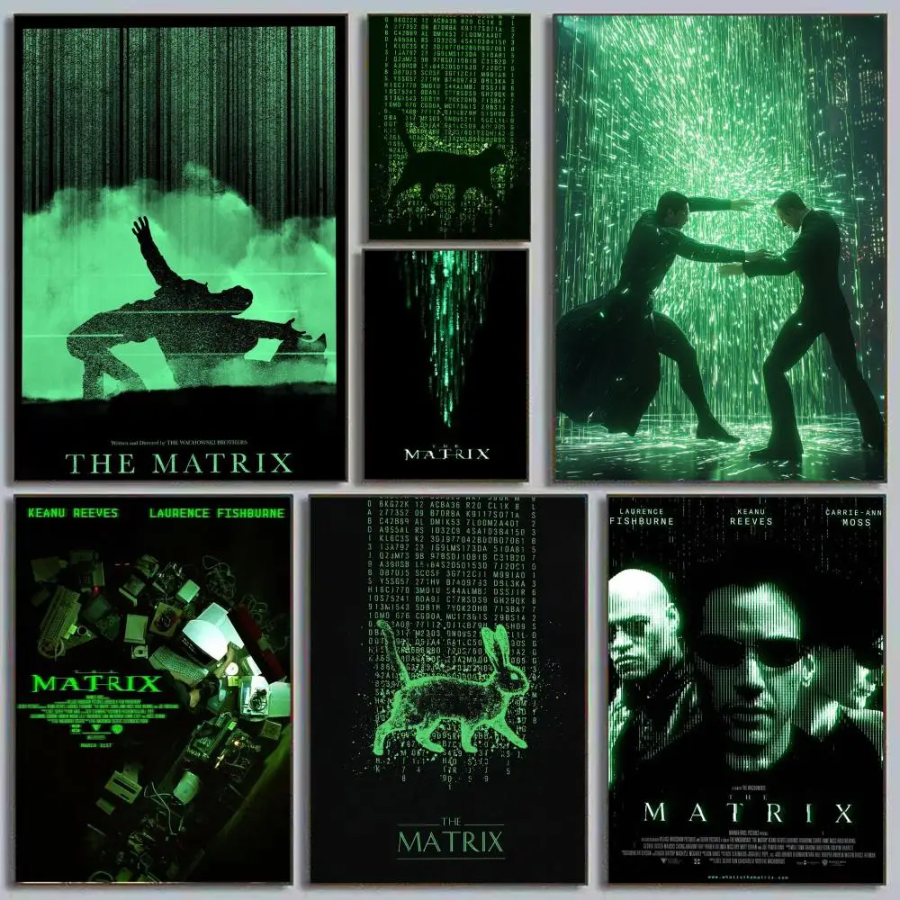 Classic movie- T-The Matrix Poster Minimalist Art Print Waterproof Poster for Home Office Bedroom Decor Aesthetic Gift