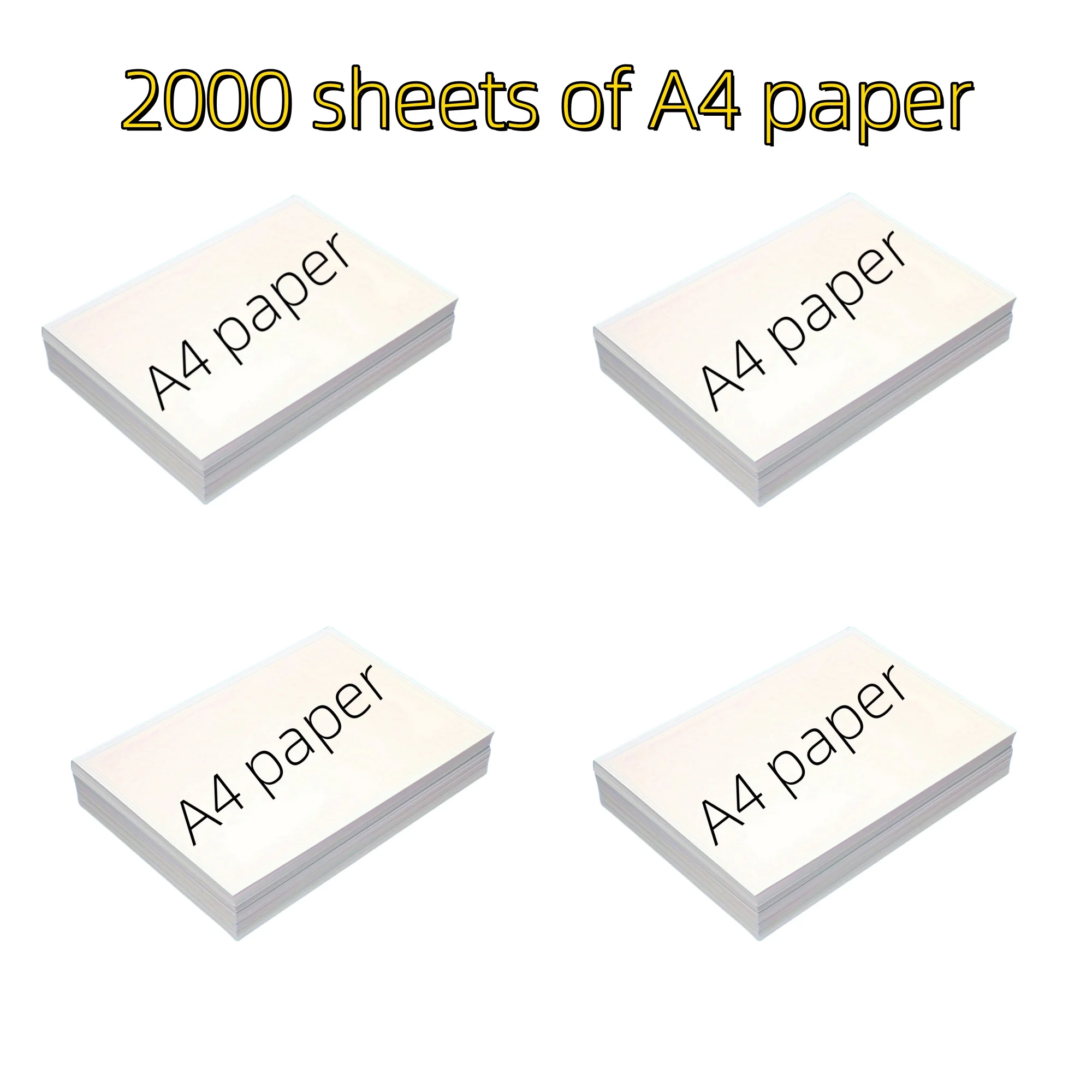 

2000 sheets of A4 paper, 80GSM white paper, printer paper, for office printing, four packs, size: (8.27 inches x 11.69 inches)