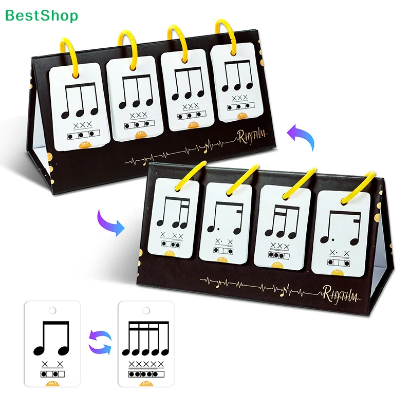 ☏72PCS Music Enlightenment Learning Cards Note Instrument Rhythm Cognition Educational Tool Tabletop Early Education Flashcards