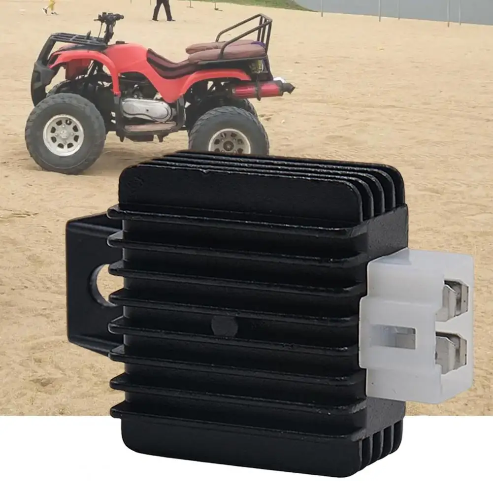 Strong High-efficiency Fine Workmanship 12V 4 PIN Full Wave ATV Voltage Rectifier Replacement Black Quad Bike Rectifier