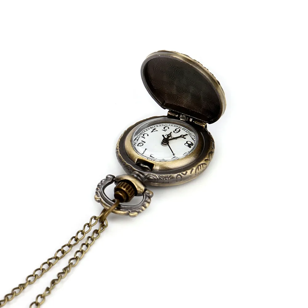 2023 New Retro Bronze Steampunk Men Mechanical Pocket Watch Hollow Roman Dial Vintage Clock Chain Watch Gift for Boyfriend