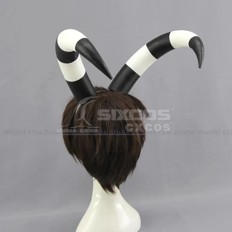 2025 yiyi أنيمي Helluva Boss تأثيري الدعامة 22 سنتيمتر أسود أبيض بيند Blitzo قرون النساء الرجال هالوين Co