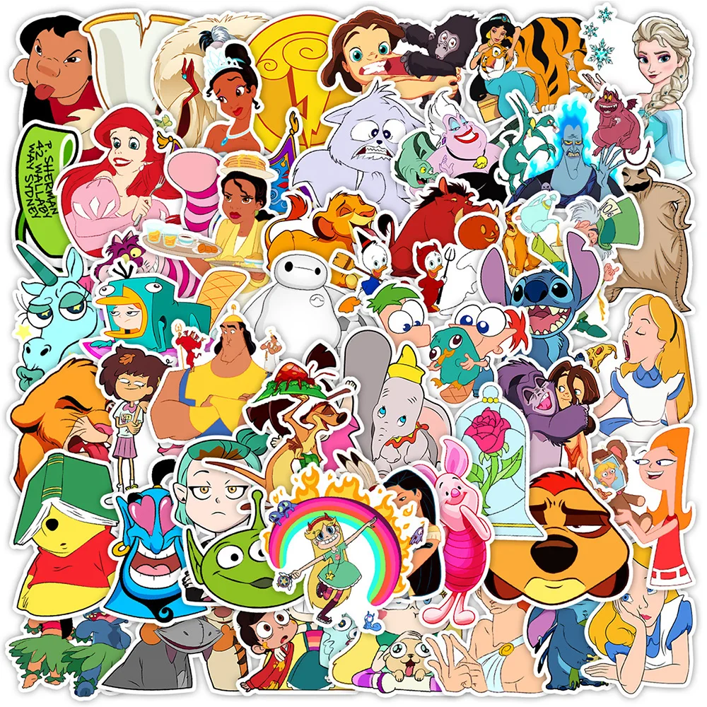 10/30/50pcs Disney Mix Cartoon Anime Stickers Graffiti Decals Laptop Phone Guitar Luggage Skateboard Waterproof Sticker Kid Toy